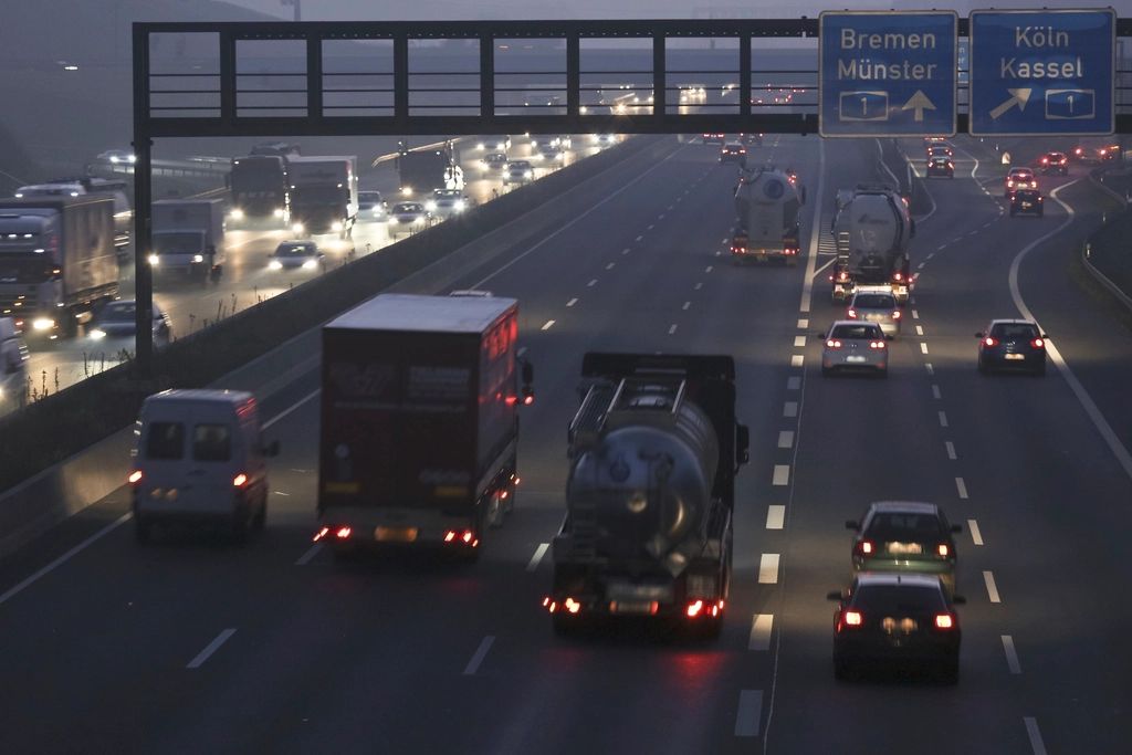 Trucks on a motorway